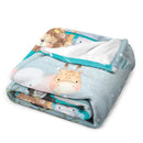 Blue Adventure Awaits Watercolor Safari Animals Custom Name Blanket - Joliny