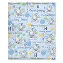 Custom Elephant Monogram Baby Blanket for Boys - Best Gift for Baby - Joliny