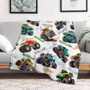 Monster Truck Custom Blanket Gift for Kids, Personalized Gift for Toddler Boy - Joliny
