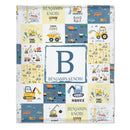 Personalized Baby Blankets for Boys With Name - Cartoon Car Newborn Nursery Gift - Joliny