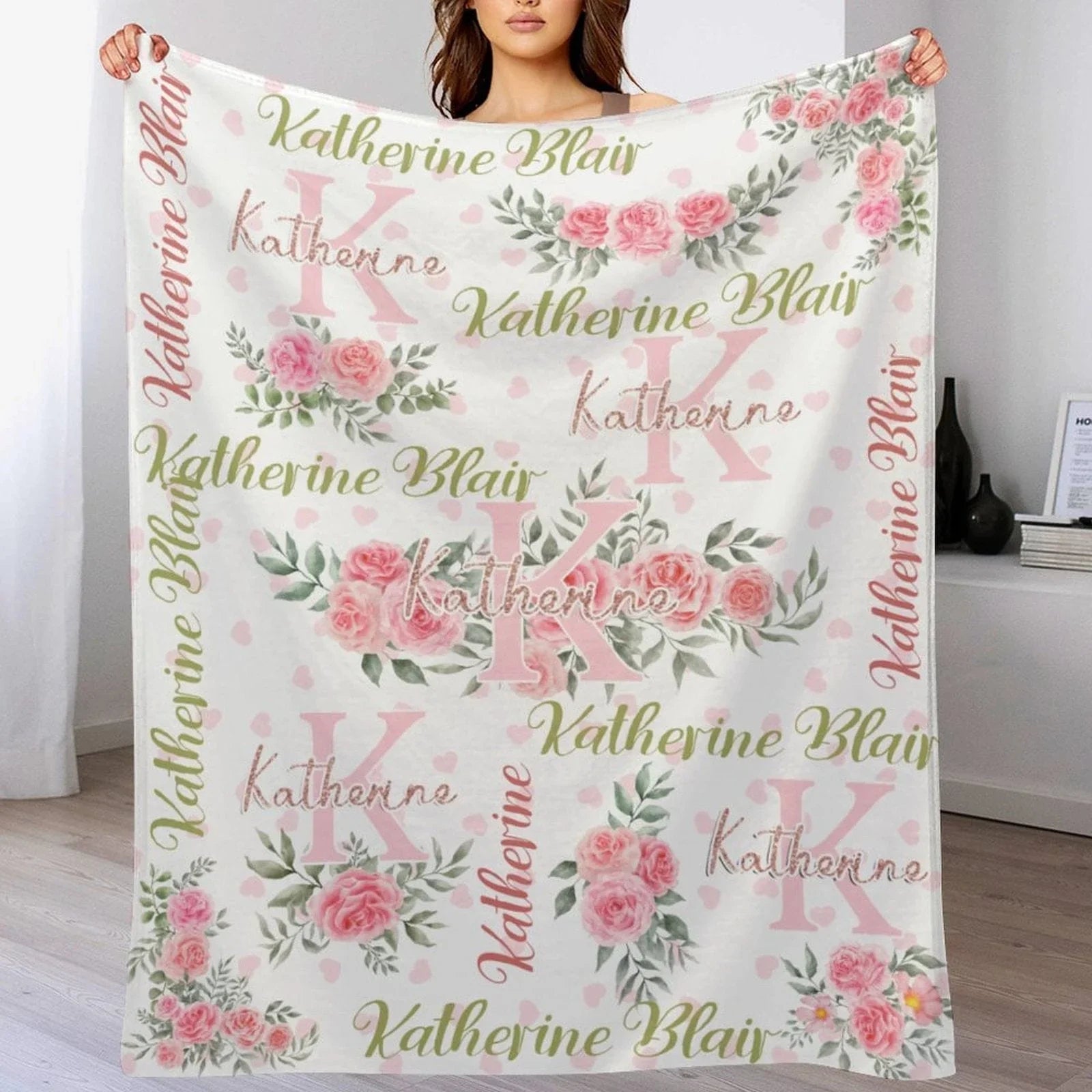 Personalized Baby Blankets for Girls with Name, Custom Baby Blanket