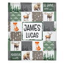 Personalized Baby Blankets With Name - Be Brave Little One, Small Animal Forest Blanket - Joliny