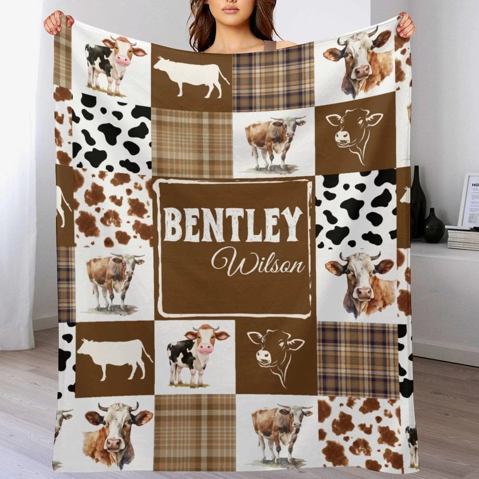 Personalized Cowboy Baby Blanket with Name