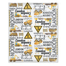 Personalized Custom Excavator Blanket With Name - Road Sign Fence, Gift For Children - Joliny