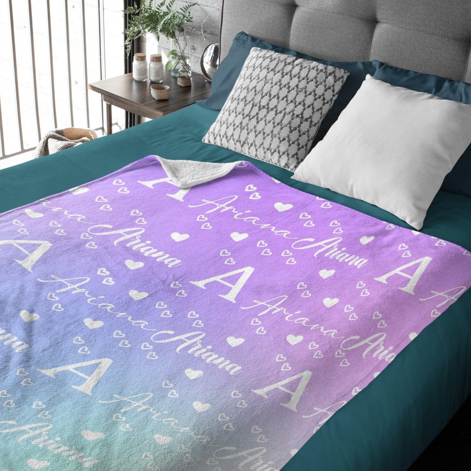 Personalized Custom Name Blanket, Personalized Loving Heart Kids Blanket - Joliny