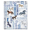 Personalized Floral Horse Baby Blanket - Gift for baby, Custom Name Blanket - Joliny