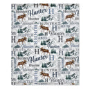 Personalized Moose Name Blanket - Outdoors Mountain Blanket - Custom Hunting - Joliny