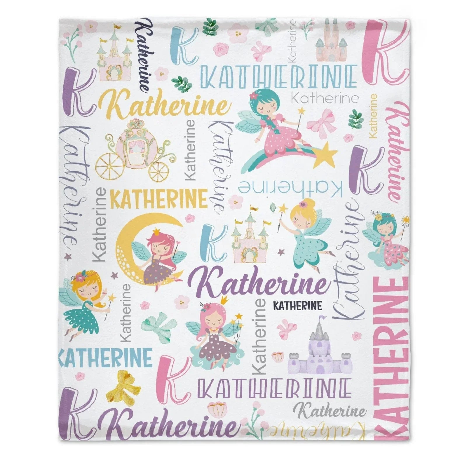 Personalized Princess Throw Custom Name Blanket for Kids