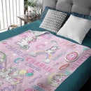 Personalized Unicorn Rainbow Name Blanket for Baby Girls Kids Toddler - Joliny