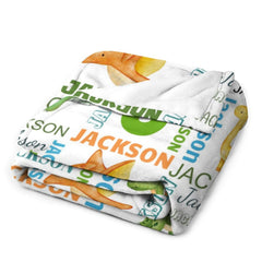 Livraison gratuite✈️Dinosaure Nom personnalisé Couverture-Couverture personnalisée pour bébé