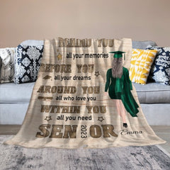 Before You, All Your Dreams - Personalized Blanket - Graduation Gift - joliny