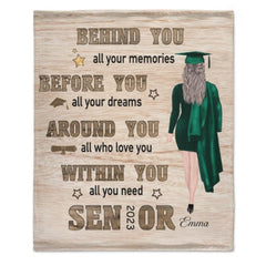 Before You, All Your Dreams - Personalized Blanket - Graduation Gift - joliny