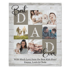 Best Dad Ever Photo Blanket - Gift for Dad - joliny