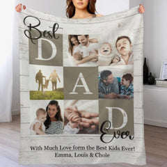 Best Dad Ever Photo Blanket - Gift for Dad - joliny