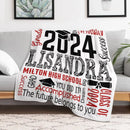 Custom Name Soft Blanket - Graduation Gift - Joliny