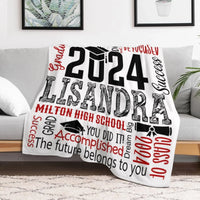 Custom Name Soft Blanket - Graduation Gift - Joliny
