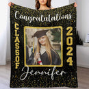 Personalized Graduation Blanket 2024 Custom Photo and Name Congratulations Graduation Gift - Joliny