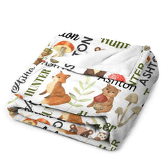 Free Shipping✈️Forest Animals Personalized Custom Name Blanket