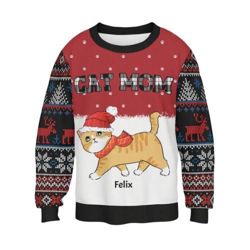 Cat Mom Dad Pattern - Personalized Custom All-Over-Print Sweatshirt - Joliny