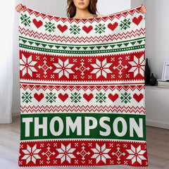 Free Shipping✈️Personalized Name Merry Christmas Blanket-Christmas Gifts for Family