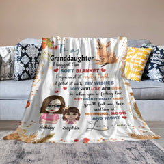 Christmas Gift For Granddaughter Grandson Grandchildren Personalized Fleece Blanket - joliny