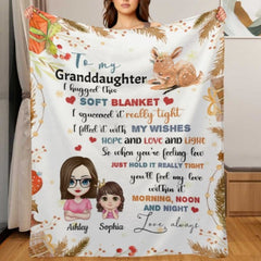 Christmas Gift For Granddaughter Grandson Grandchildren Personalized Fleece Blanket - joliny