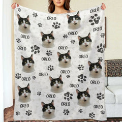 Colorful Upload Pet Image - Gift For Cat Lovers - Personalized Blanket - joliny