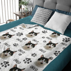 Colorful Upload Pet Image - Gift For Cat Lovers - Personalized Blanket - joliny