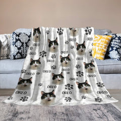 Colorful Upload Pet Image - Gift For Cat Lovers - Personalized Blanket - joliny