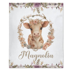 Cow Personalized Blanket - Gift for Baby - joliny