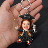 Custom Funny Face Graduate Photo Graduation Acrylic Keychain, Graduation Gift - Joliny
