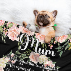 Custom Kids Name Floral Blanket - Gifts for Mom on Mother's Day - joliny