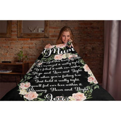 Custom Kids Name Floral Blanket - Gifts for Mom on Mother's Day - joliny