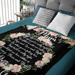 Custom Kids Name Floral Blanket - Gifts for Mom on Mother's Day - joliny