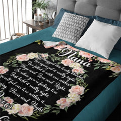 Custom Kids Name Floral Blanket - Gifts for Nana on Mother's Day - joliny