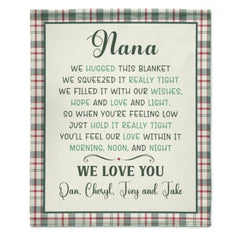 Custom kids name Grandma Blanket - Gift for Grandma Nana Mom Birthday Mother's day - joliny