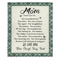 Custom kids name Grandma Soft Blanket - Gift for Grandma Nana Mom Birthday Mother's day - joliny