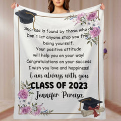 Custom Name Blanket - Class of 2023 Graduation Gift - joliny