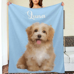 Custom Pet Blanket Using Pet Photo + Name Custom Pet Blanket - Gift for Pet Lover - joliny