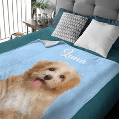 Custom Pet Blanket Using Pet Photo + Name Custom Pet Blanket - Gift for Pet Lover - joliny