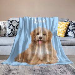 Custom Pet Blanket Using Pet Photo + Name Custom Pet Blanket - Gift for Pet Lover - joliny