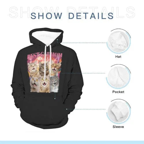 Custom Photo Best Cat Dad Ever - Dog & Cat Personalized Custom Unisex Hoodie - Joliny