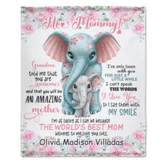 Cute Elephant Custom Blanket-Gift for Mom - joliny