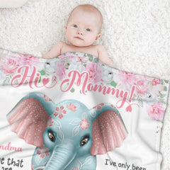 Cute Elephant Custom Blanket-Gift for Mom - joliny