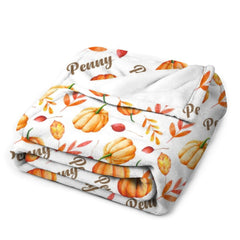 Free Shipping✈️Fall Pumpkin Swaddle Personalize Baby Blanket