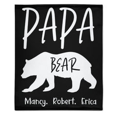 Couverture Papa Bear personnalisée avec nom - Cadeau pour papa 