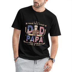 Dad And Papa & I Rock Them Both - Gifts For 4th Of July - Personalized Unisex T-Shirt - joliny