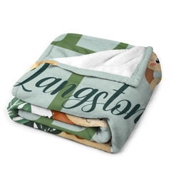 Free shipping✈️Personalized Baby Blankets for Boys Girls - Jungle Bulletin, Names of Our Friends