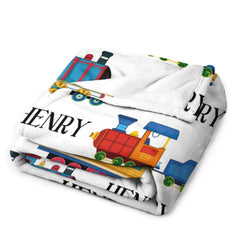 Free Shipping✈️Personalized Line Train Baby Toddler Blanket