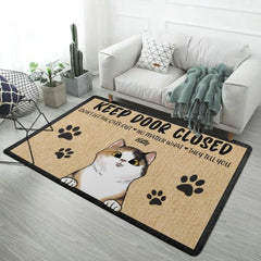 Don't Let The Cats Out - Funny Personalized Cat Decorative Mat, Doormat - joliny